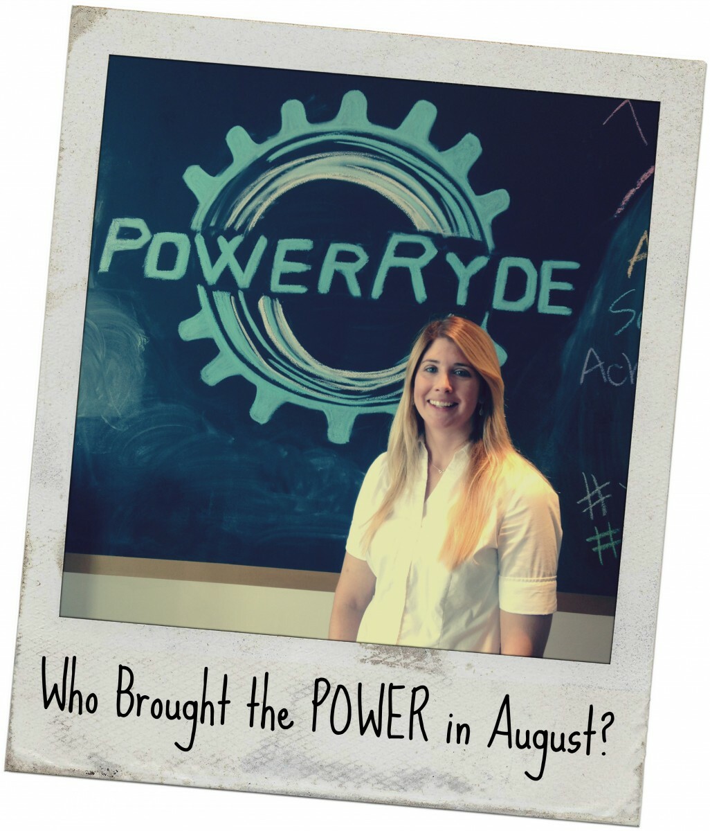 Polaroid style picture of Bridget O'Connor with 'Who Brought the POWER in August'?